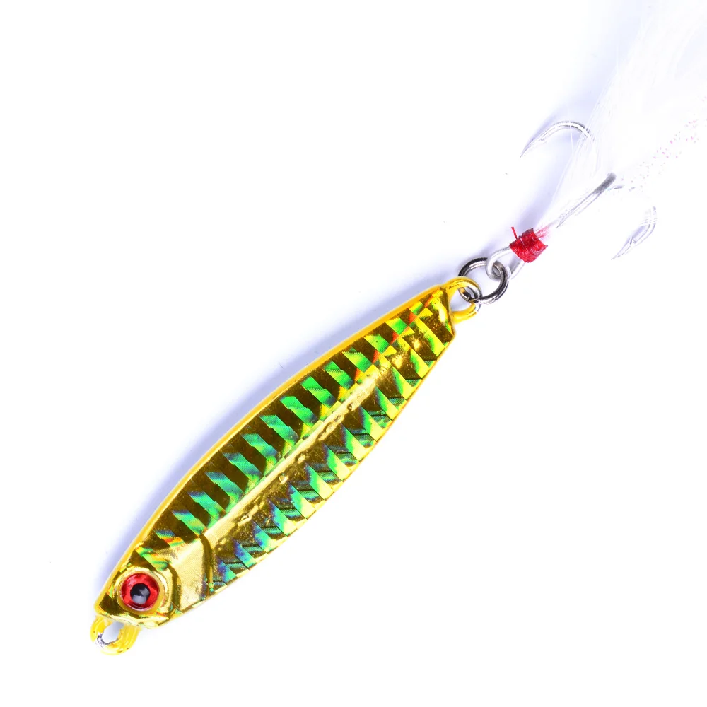 Balleo 1pc 7color 10g15g20g25g30g Laser metal jig slow Sinking jig wobbler metal spoon fishing lure lead fish for carp lure
