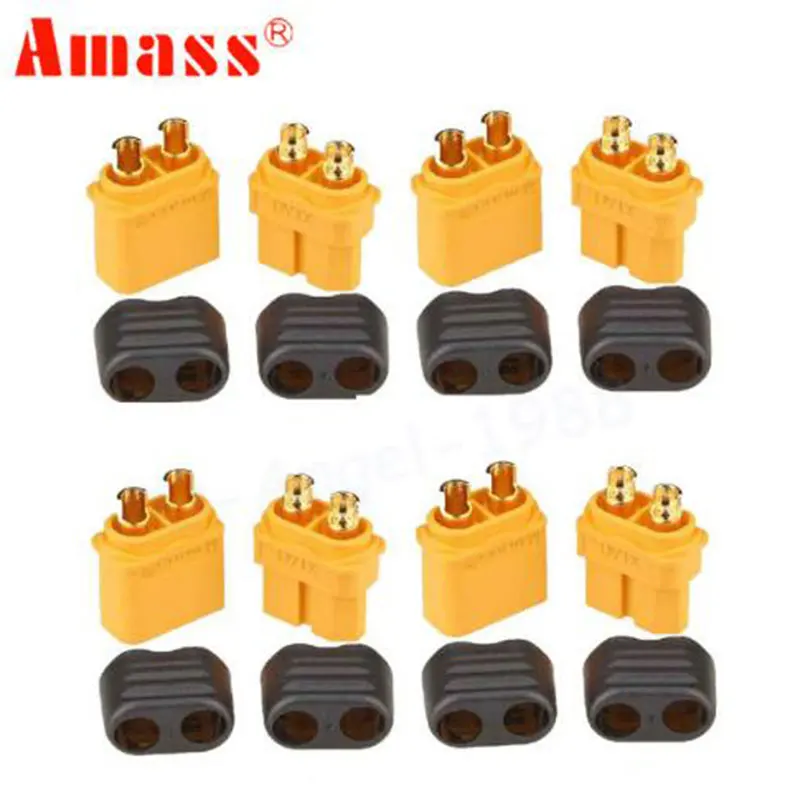 100pcs Amass XT60H Plug Connector With Sheath Housing 50 Male & 50 Female For RC Lipo Battery Drones