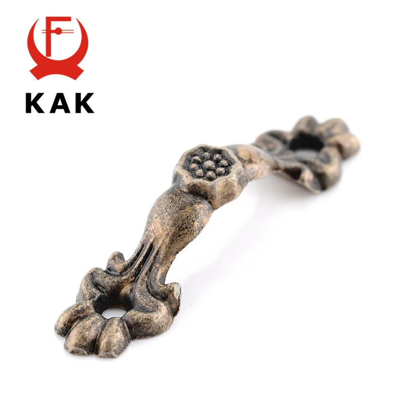 KAK 10pcs Box Handle 43*10MM Zinc Alloy Knobs Arch Tracery Bronze Tone For Drawer Wooden Jewelry Box Furniture Pull Hardware