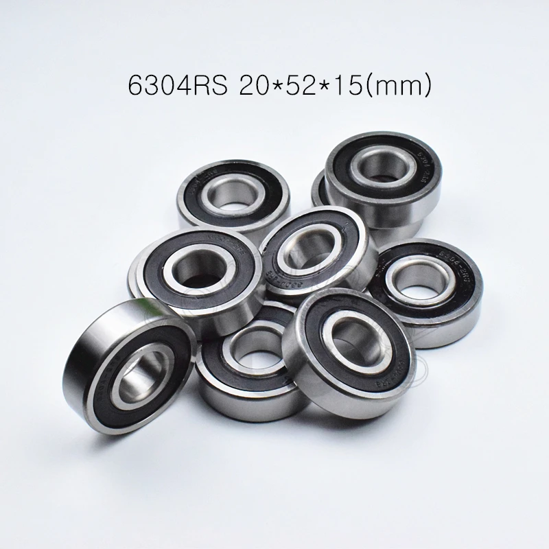 

6304RS Bearing 1pcs 20*52*15(mm) free shipping chrome steel rubber Sealed High speed Mechanical equipment parts