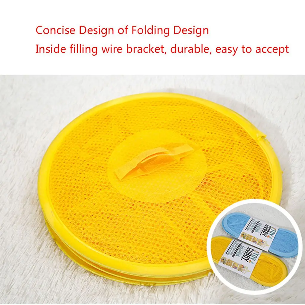 Brand New Mesh Hanging Storage Organizer  4 Compartments Folding Toy Clothing Bag Clothes Dryer Net Basket Hanging Organizer