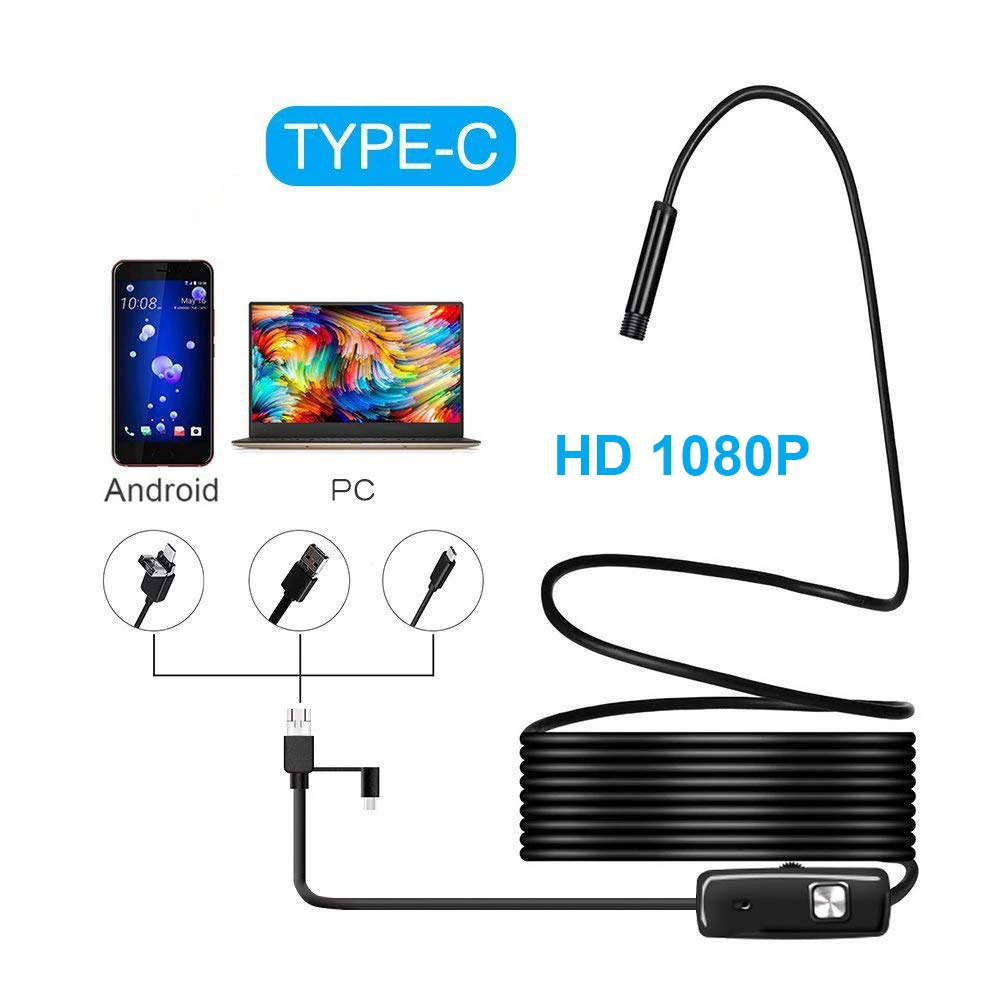 1 mt 2 mt 5 mt 3,5 mt 1080 p HD USB Android Endoskop Kamera 8mm USB Endoskop Rohr schlange Mini Kamera Micro Kamera 8 leds Für Android PC