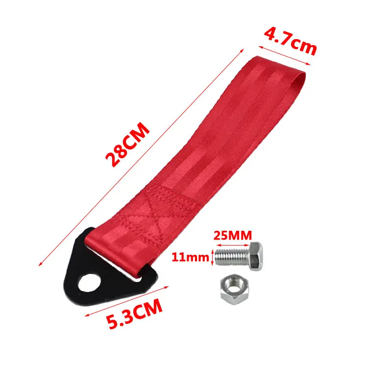 RASTP-Smooth Material Towing Rope Nylon Tow Eye Strap Tow Loop Strap Racing Drift Rally Emergency Tool Front Rear  RS-BAG013A-NM