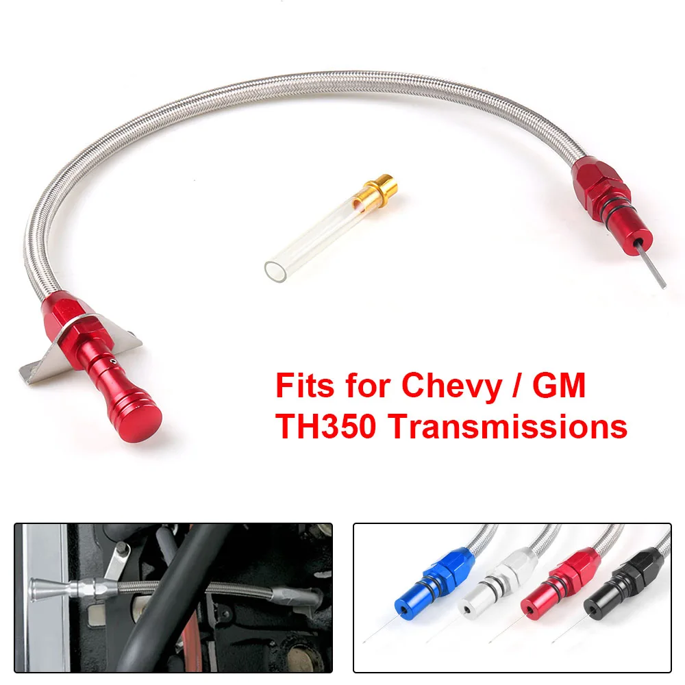 Stainless Flexible Transmission Dipstick Cable Kit ForGM Chevy Trans SBC TH350 350 Turbo 350 Transmissions