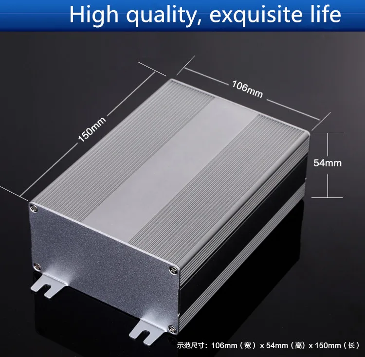 Mini chassis para amplificador de alumínio, capa 106*54*150mm para caixa/instrumento/conversor de caixa/caixa/estojo/diy