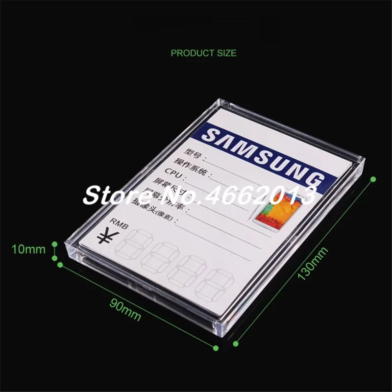 10pcs Clear 3C store Acrylic Sign Holder Price Tag Holder Stand Phone Advertising Stand For Samsung Phone Store