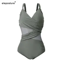 Women One Piece Mesh Swimsuit Plus Size #2