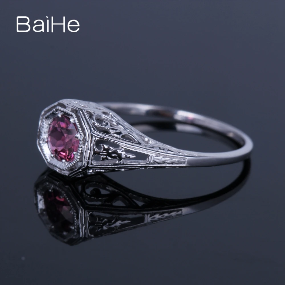 BAIHE Sterling Silver 925 0.4ct Flawless Tourmaline Engagement Gift Office/career Fine Jewelry Gift Tourmaline Ring for Women