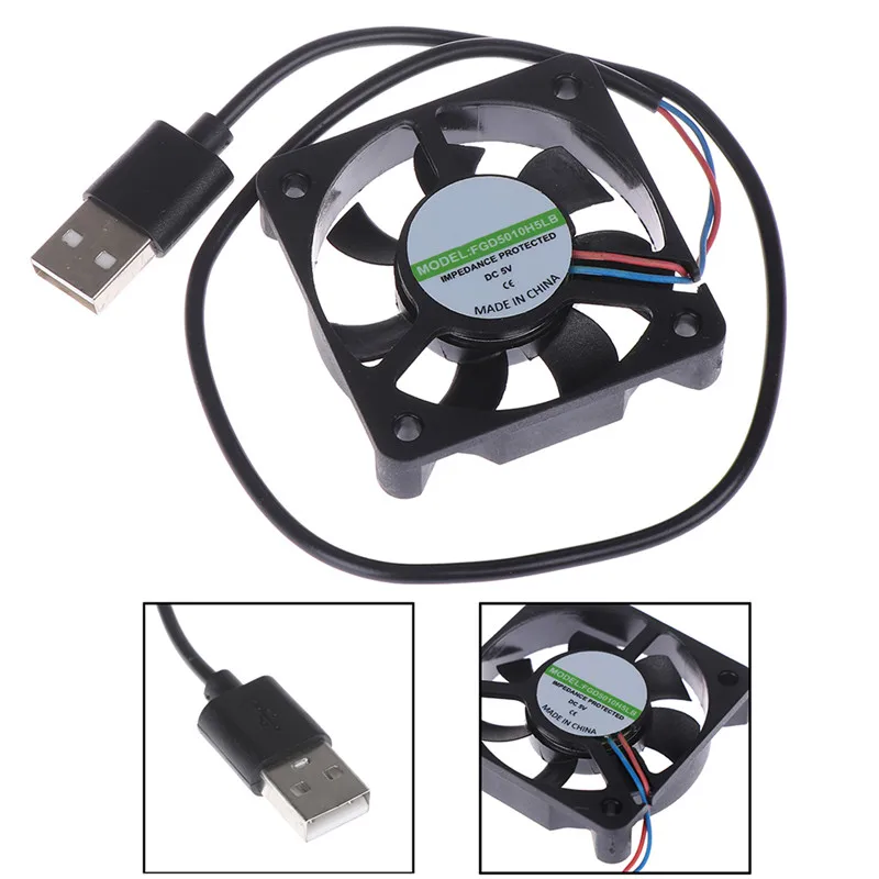 

1pc 5V USB Connector PC Fan Cooler Heatsink Exhaust CPU Cooling Fan Replacement with 45cm Cable 50x50x10MM