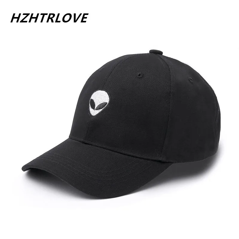 New Fashion Aliens Snapback Cap Outstar Saucer Space E.T UFO Fans Black Fabric Baseball Cap Hip Hop Hat Dad Hat for Men Women