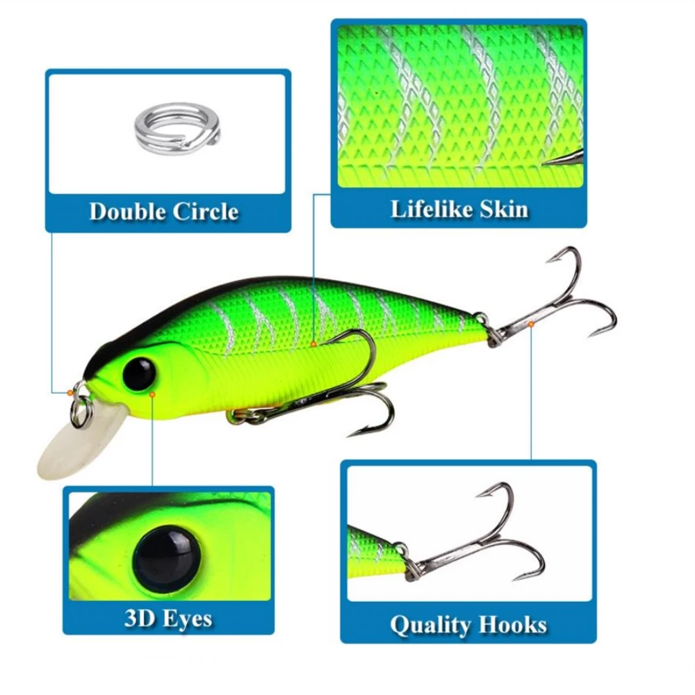 1 szt. Pływająca przynęta na ryby Minnow woblery 9cm 11g wysokiej jakości sztuczna plastikowa twarda przynęta Bass Pike Crankbait sprzęt wędkarski — zdjęcie 4