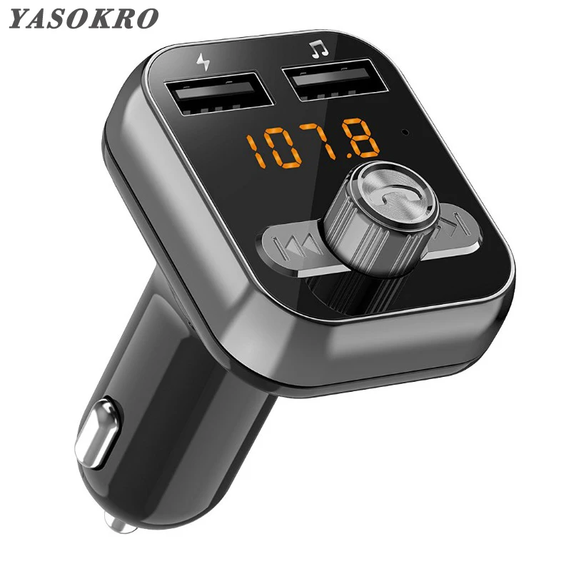 

Bluetooth FM Transmitter Car Kit Car MP3 Player With LED Dual USB Quick Charger Voltage Display Support TF Card / U Disk
