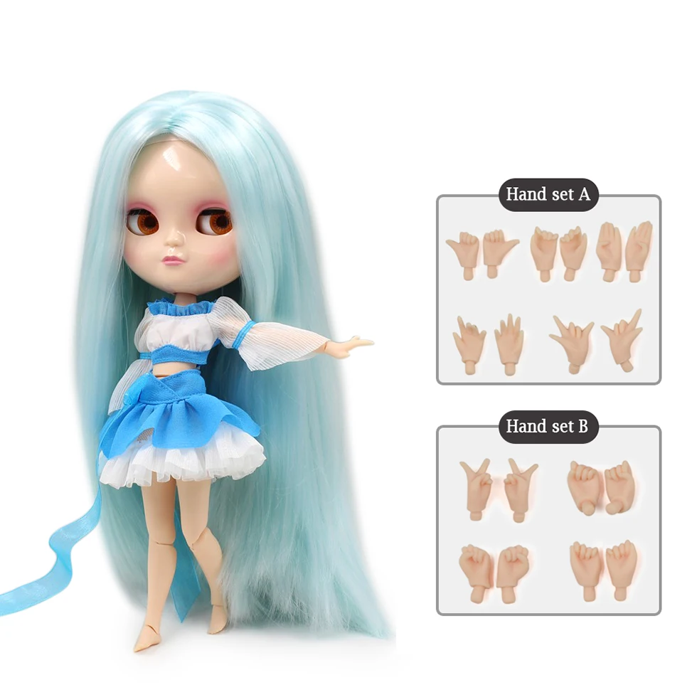 

12 inch NO.6909 Big eyes Cute ICY Azone joint body blue hair Gift for girls like the Neo blyth doll 30cm high