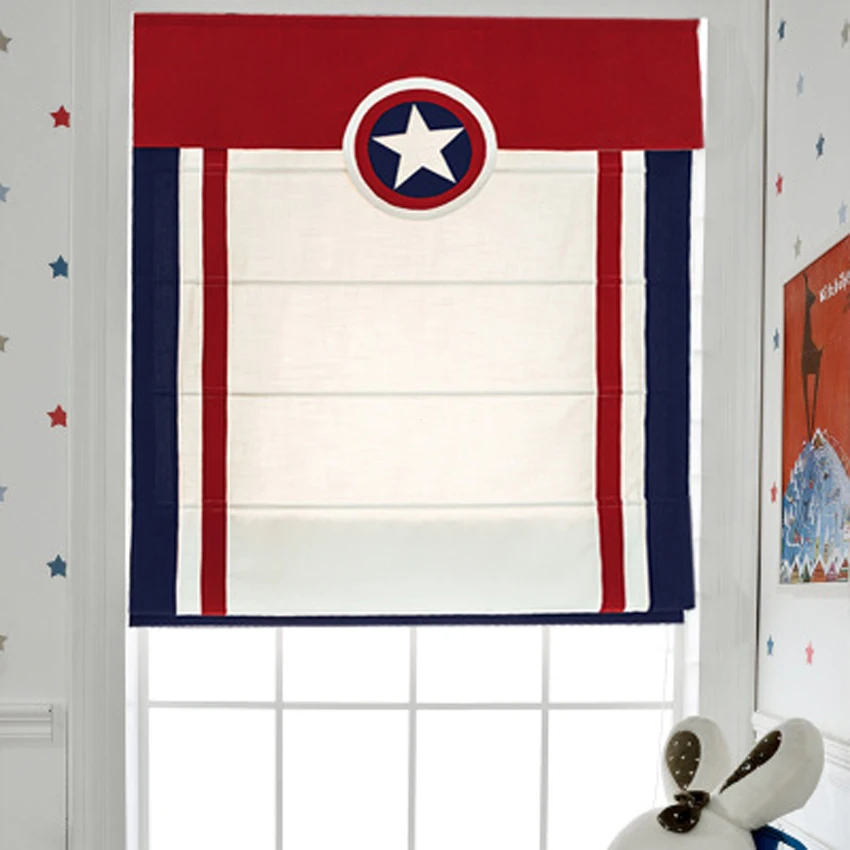 

Cartoon Printed Roman Shades Easy Install Washable Curtains Customized Roman Blinds