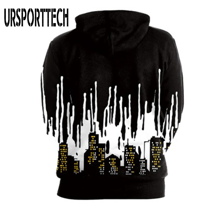 URSPORTTECH Brand New 3d Print Sweatshirts Men/Women Hoodies With Hat Print Stars Spring Autumn Loose Comfort Male Hooded Hoody