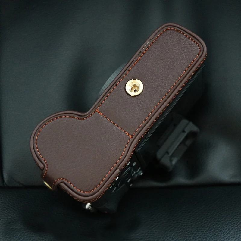 Genuine Leather Camera case Bag  Half Body for For Sony ILCE-7M2 A7 Mark II A7R II  Real leather Bottom Case Open Battery