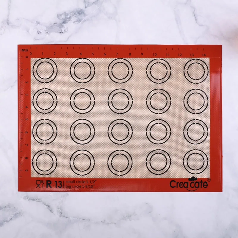 16.5x11.8inch  macaron mat macaroon rug 20 circles indents silicone glassfiber Macaron Baking Sheet