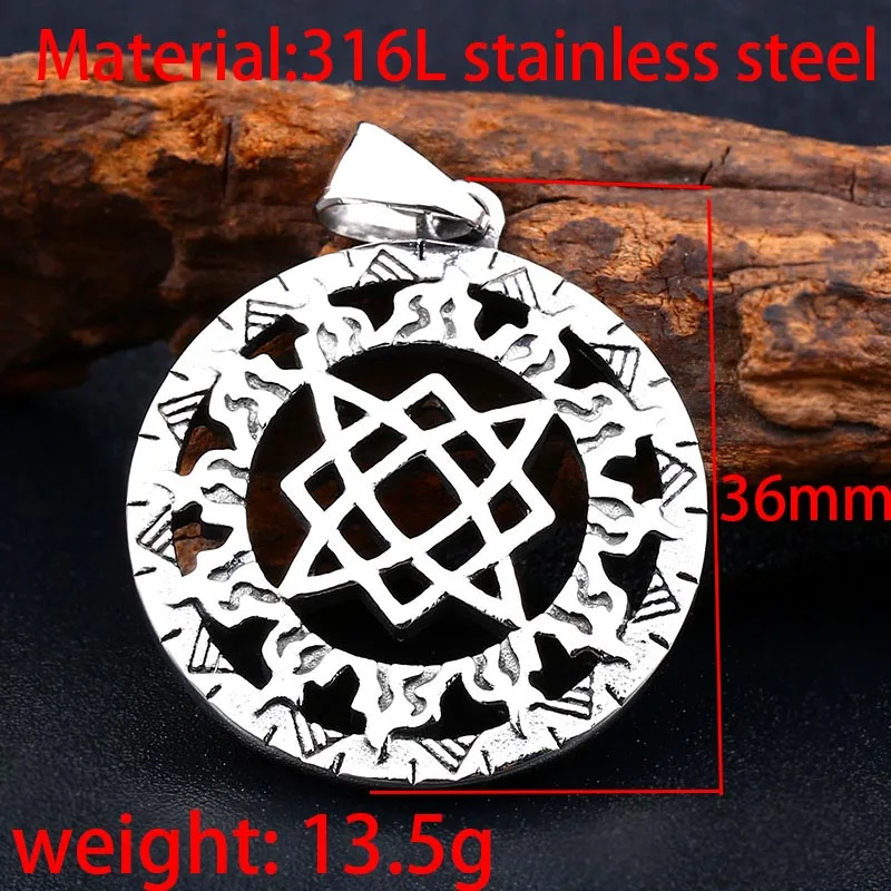 BEIER Steel Russian Carved Sided Pendants Necklace Norse Viking Charm Star Lada Signet Small Chorm jewelry For man BP8-301