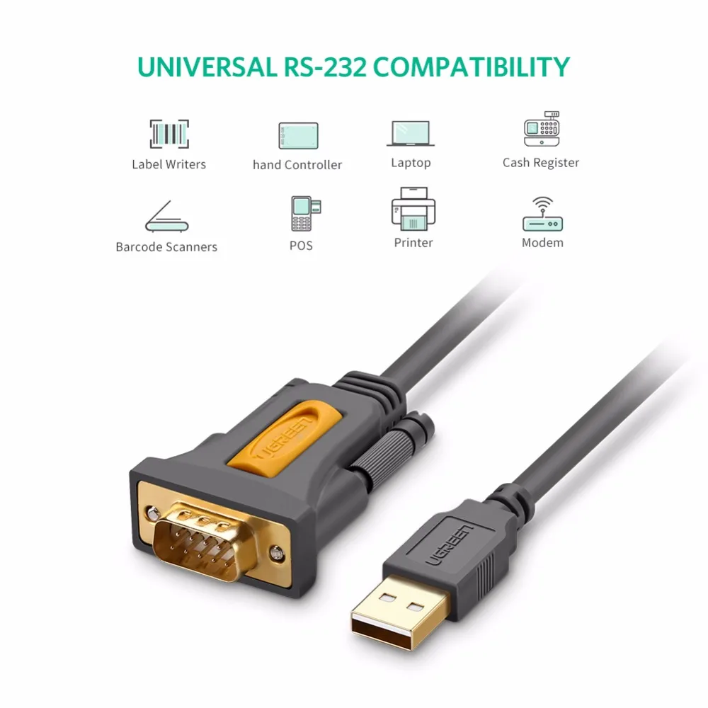 Imagem -02 - Ugreen Usb para Rs232 com Porta Serial Pda Db9 Pino Adaptador de Cabo Prolífico Pl2303 para Windows 8.1 xp Vista Mac os Usb Rs232 com