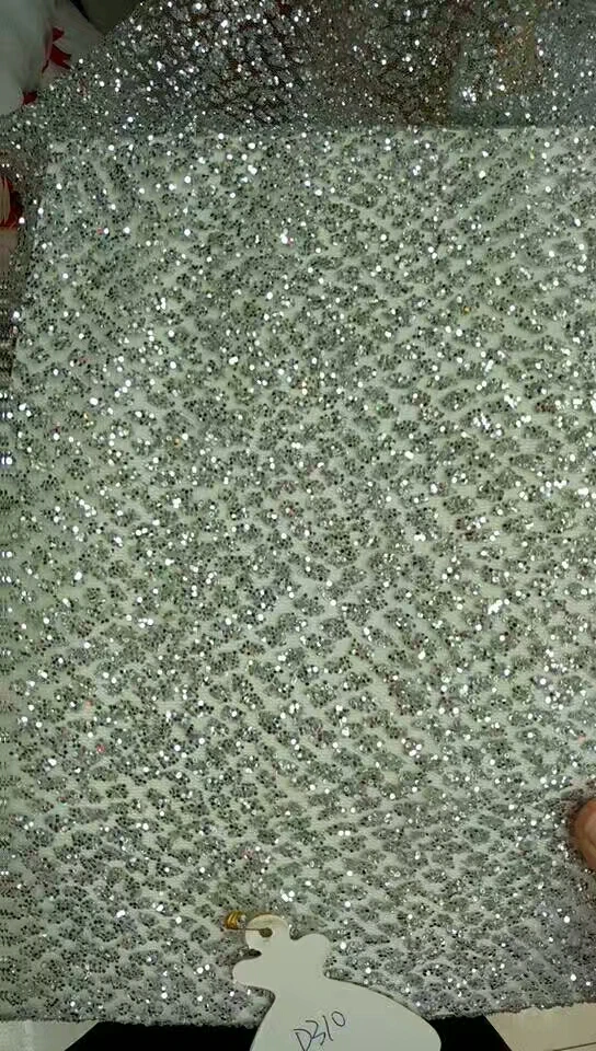 

5yards AHD310 silver dobby dot african dobby hand print glued glitter net mesh lace for sawing/lady dress/wedding