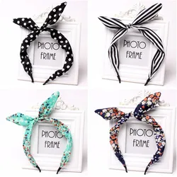 Fashion Rabbit Ears Headband Women Girls Floral Fabric Butterfly Bow Hair Hoop Hairband Headwear Hair Accessories