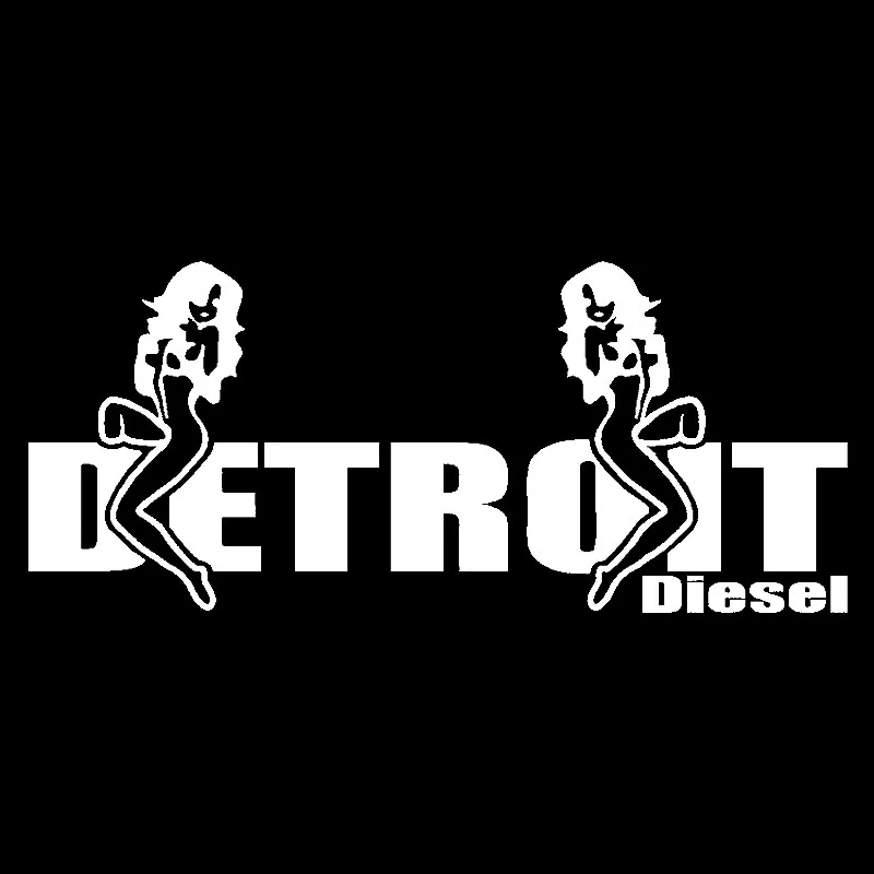 YJZT 14.5CM*6.2CM DETROIT DIESEL Vinyl Decal Car Sticker Black/Silver C3-0881