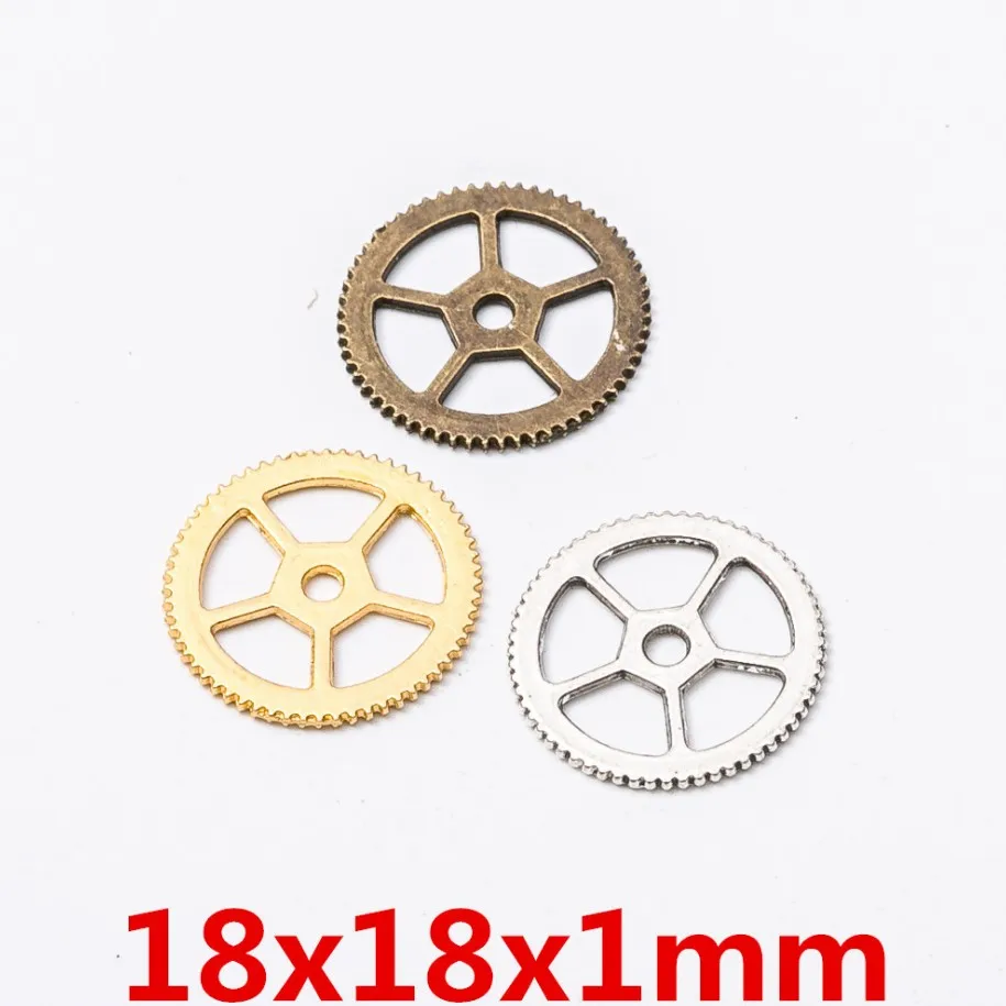 50pcs/Pack 18mm DIY Vintage Steampunk Gears Metal Components