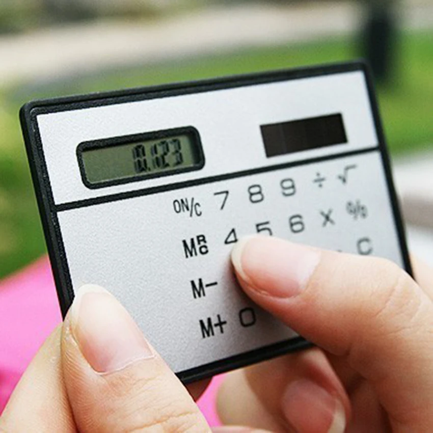 Solar Powered Calculator Slim Credit Card Cheap Solar Power Pocket Calculator Novelty Small Travel Compact