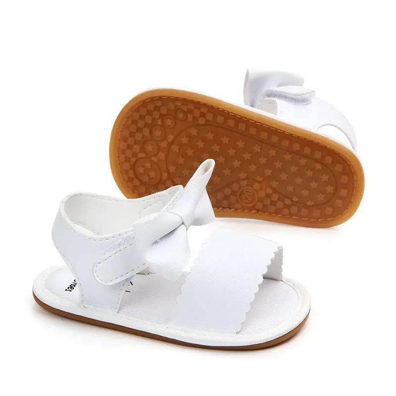 Hot Sale Newborn Baby Girls Summer Princess Two Colors Bowknot Fashion Soft Sole Shoes 0-18M