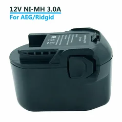 Akumulator akumulatorowy 3000mAh ni-mh 12V do AEG/Ridgid AEG BS 12G, AEG BS 12X, B1220R, B1214G, B1215R, M1230R