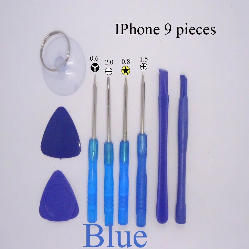Kit de herramientas de reparación de teléfonos móviles 9 en 1, Spudger, herramienta de apertura, herramientas de reparación LCD, destornillador de 0,8 MM para reparación de la serie Iphone