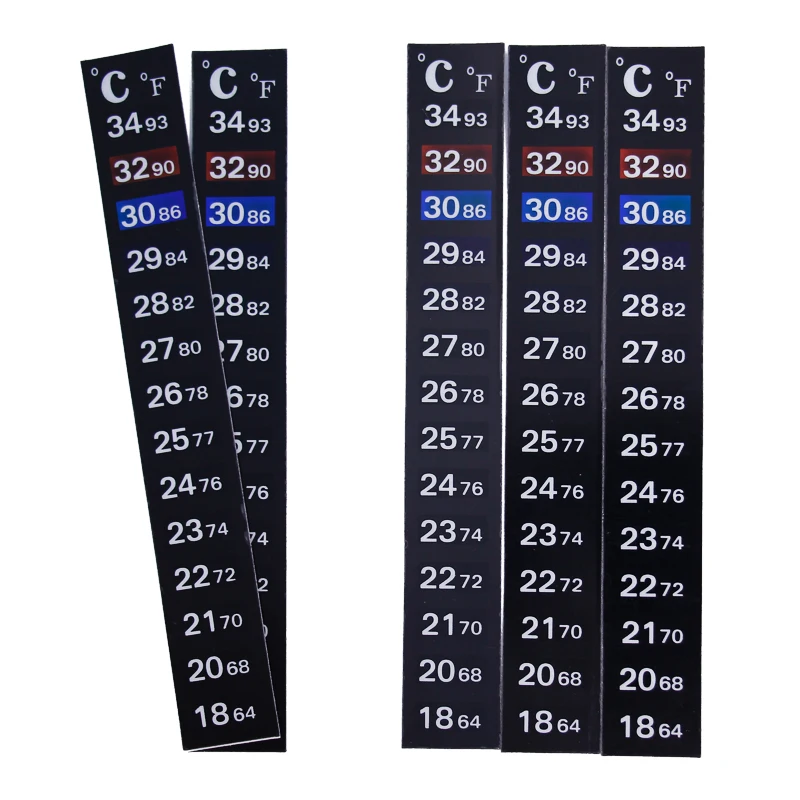 1/2/3/5pcs/lot Change color Thermometer Strip Portable Stick-on Temperature Sticker Adhesive Sticky for Aquarium Fish Tank 30%