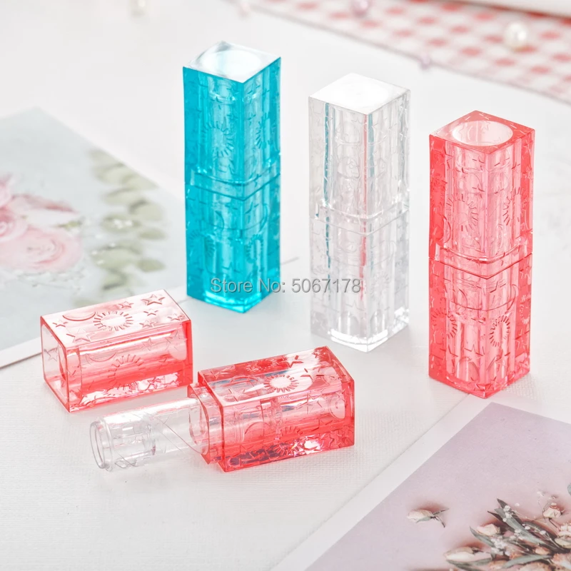 

10/30/50pcs 12.1MM Transparent Square Empty Lipstick Tubes DIY Refillable Lip Gloss Lip Balm Containers Cosmetic Tool Wholesale