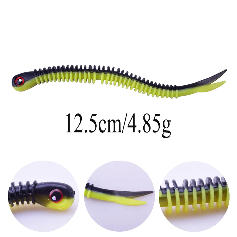 5Pcs/lot 12.5cm 4.8g spiral volume Fishing Soft bait Artificial weest blackfish Striped bass fishing gear tackles spinning Lures