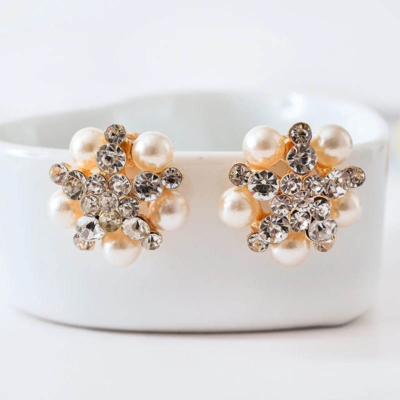 Clip de oreja de cristales austríacos, estilo de Corea del Sur de joyería aros para mujer, nuevo, Japón y joyas de boda al por mayor