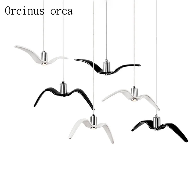 Nordic postmodern creative seagull chandelier Cafe cafeteria bar simple personality long bird Chandelier  free shipping