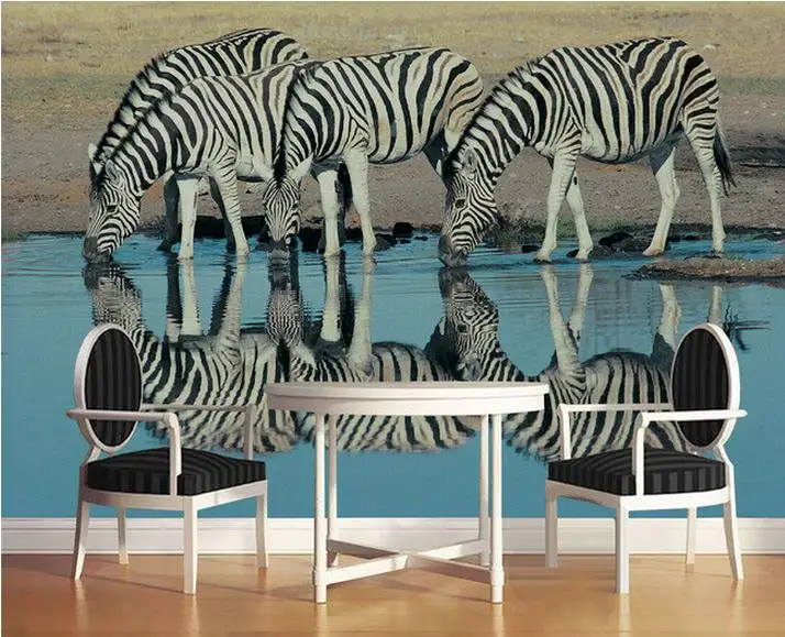 custom 3d wallpaper living style wallpaper Zebra oil painting photo 3d wallpaper 3d customized wallpaper