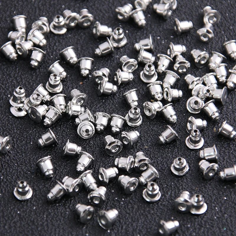 200pcs 5*3mm 6 Color Earring Back Plug Cap Nail Accessories Anti-allergic Anti-inflammatory DIY Jewelry Accessories