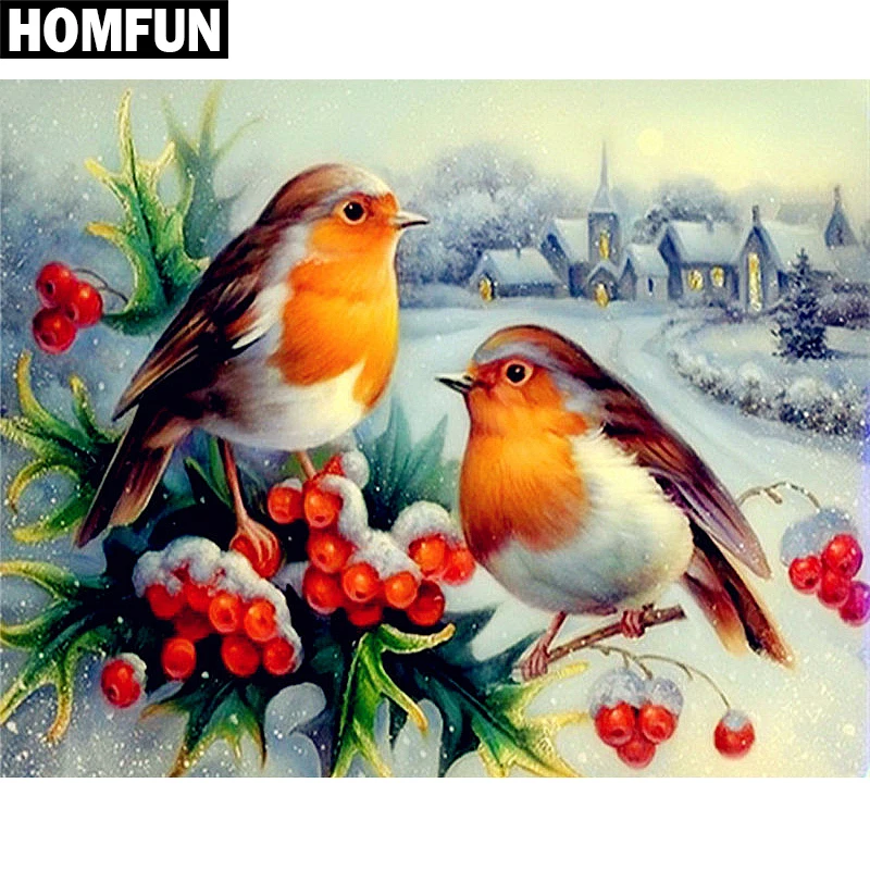 

HOMFUN Full Square/Round Drill 5D DIY Diamond Painting "Animal bird" Embroidery Cross Stitch 5D Home Decor Gift