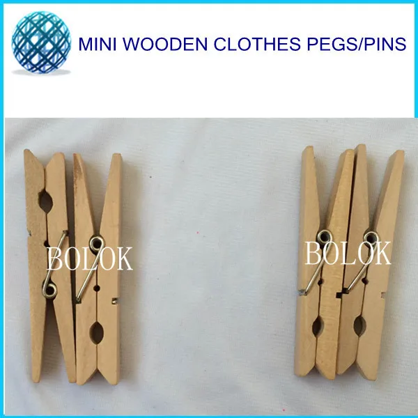 500 x  35mm Natural Mini Wooden Clothespins , Wood  pegs