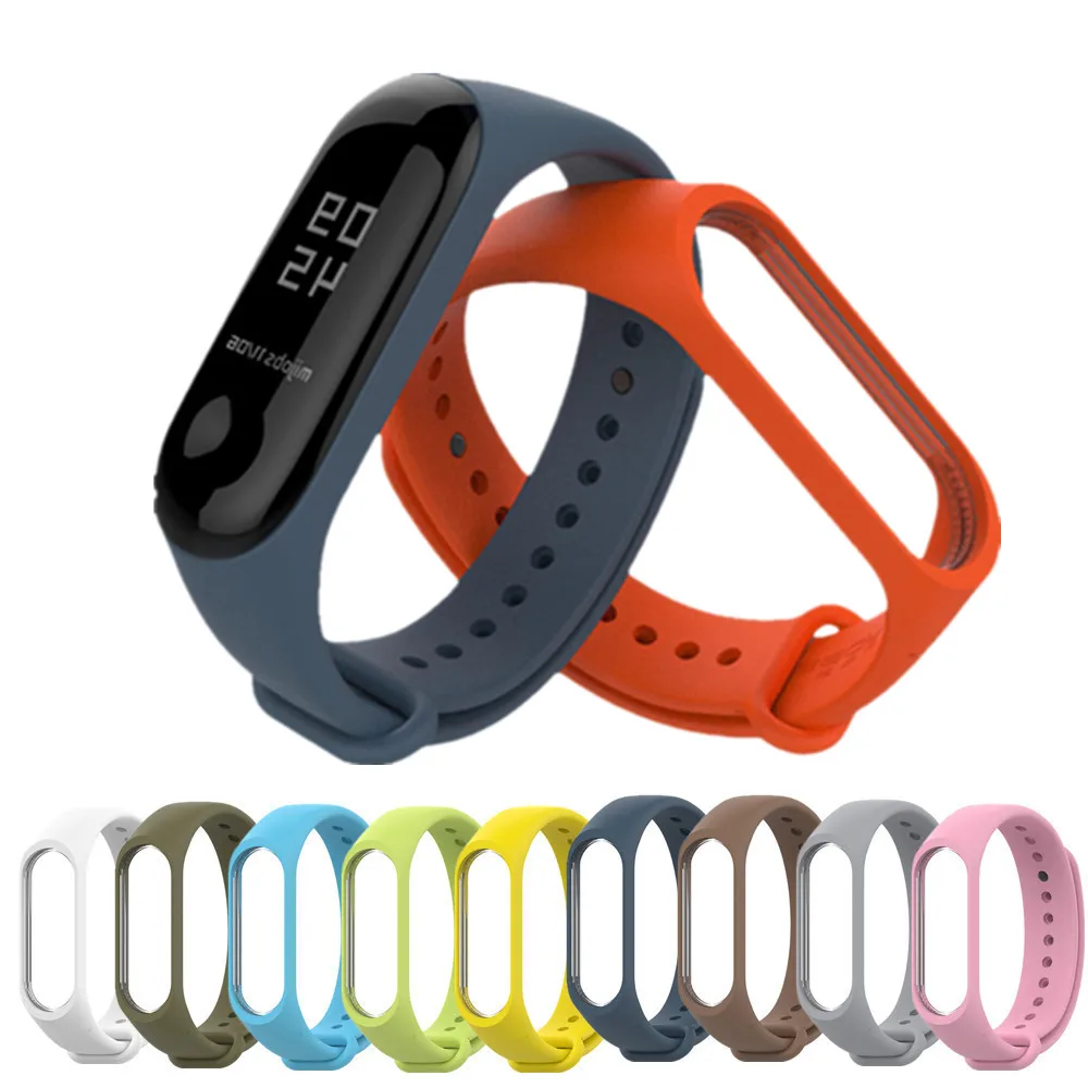 حزام ل شاومي Mi الفرقة 4 3 الرياضة حزام ساعة سيليكون المعصم حزام ل شاومي miband 4 3 اكسسوارات سوار Miband 4 3 حزام