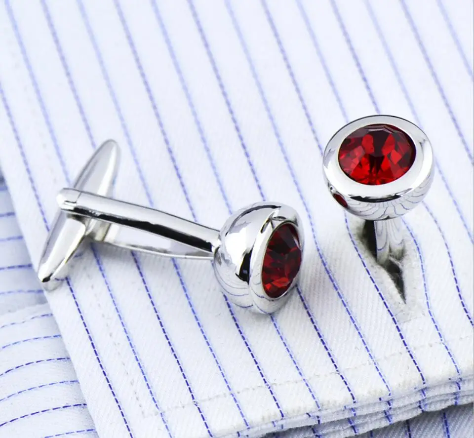 iGame New Arrival Crystal Cuff Links Brass Material Red Color Stone Design Gift For Man Free Shipping