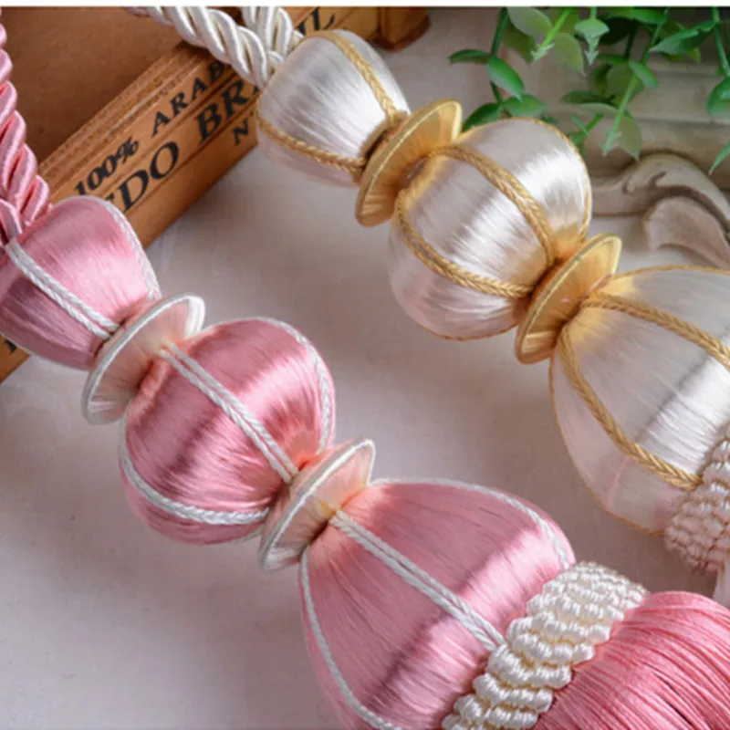 2Pcs Curtain Tassel Fringe Brush Tieback Hanging Ball Straps Lashing Bind Ropes Belt Curtain Accessories Clasp Tiebacks Decor