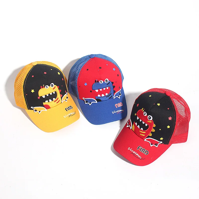 Children Shark Embroidered Baseball Caps Boy Girl Universal High Quality Outdoor Kids Shade Animal Driver Mesh Sun Hats 2019