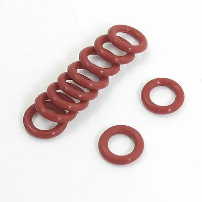 

10 Pcs Red Rubber 10mm x 2mm Oil Seal O Rings Gaskets Washers