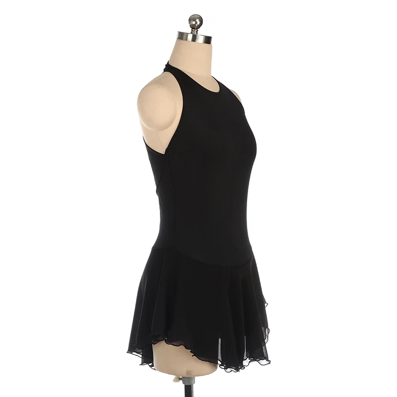 Figure Skating Skirt Woman Sexy Black Sleeveless Dress Girl Professional Skating Skirt To Use