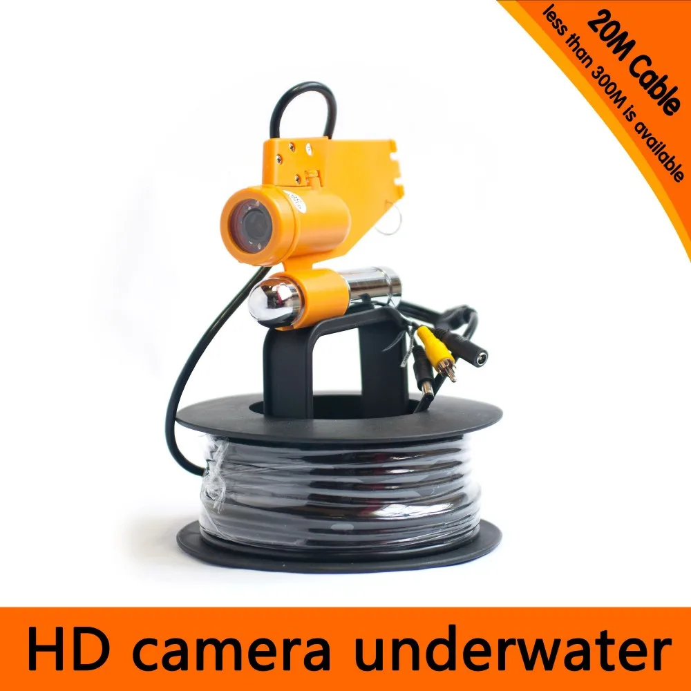 Underwater Fishing Camera Kit with 30Meters Depth Single Lead Bar & 7Inch Monitor  with DVR Built-in & Yellow Hard Plastics Case