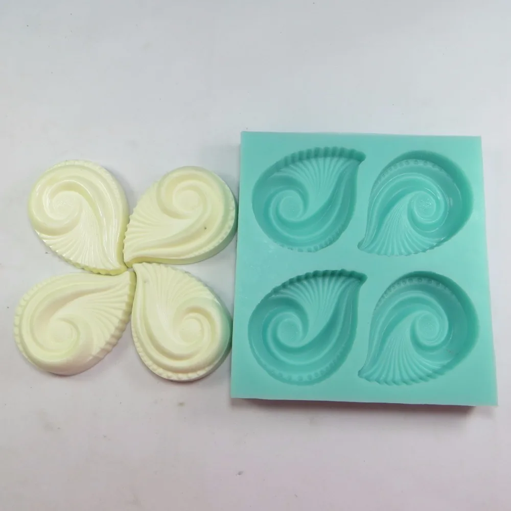 

Silicone Mold DIY 4 Hole Wind Conch Shape Soap Molds Shell Soap Candle Mould Aroma Stone Mold Aroma Stone Molds