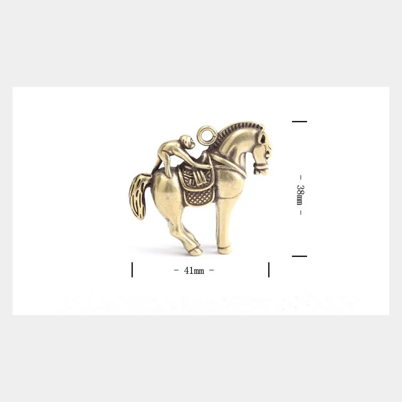 Creative Brass Horse And Monkey Cute Statue Key Chain Pendant Home Office Desktop Ornaments Funny Toys