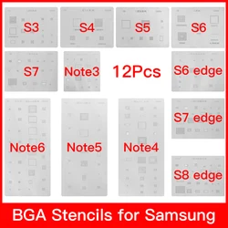 12pcs/lot IC Chip BGA Reballing Stencil Kits Set Solder template for samsung Galaxy S3 S4 S5 S6 S7 S8 NOTE3/4/5/6 high quality